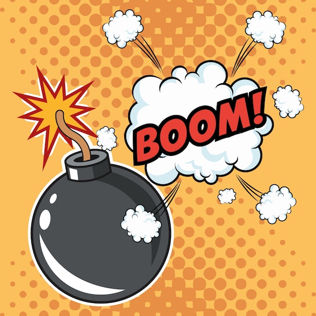 Boom explosion pop art comic design