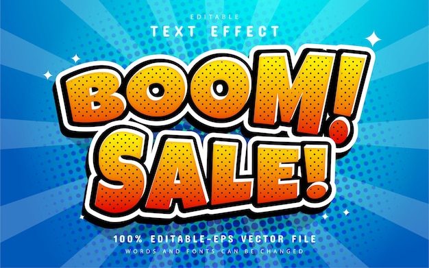 Boom sale comic style text effect