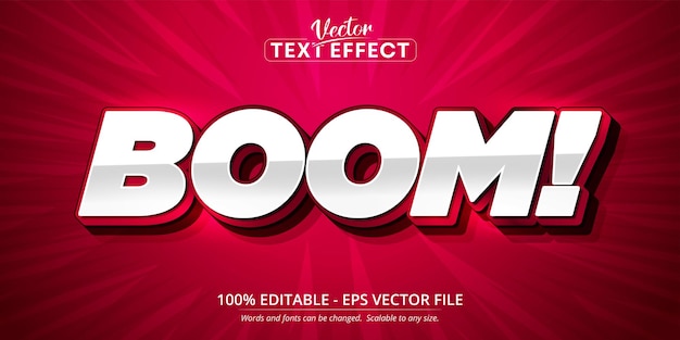 Boom text, cartoon style editable text effect