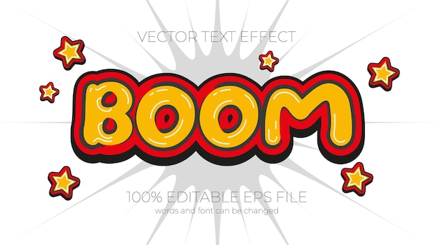 Boom text effect style EPS editable text effect