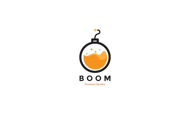 Boom with orange abstract logo vector icon design illustration