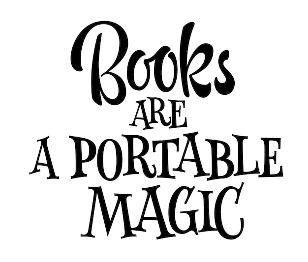 Boosk are a portable magic modern lettering phrase illustration about reading and love for books