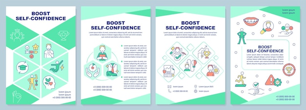 Boost self confidence green brochure template