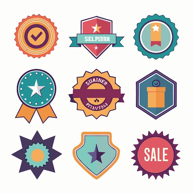 Vector boost your brand with eyecatching badge designs icons