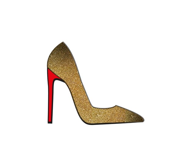 Vector boots high heel shoe xmas merry tree gold red gold, metallic, sparkle, effect, glamour