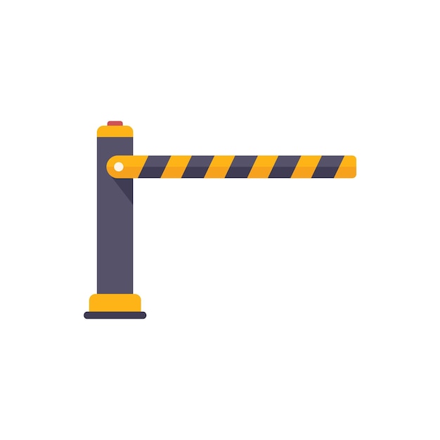 Border barrier icon flat vector Train safety Stop closed isolated