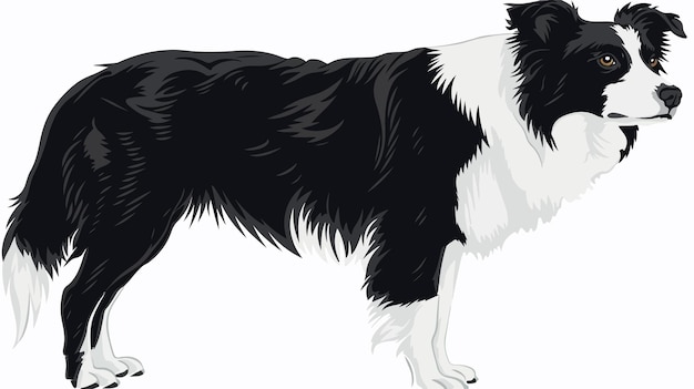 Vector border collie flat vector isolated on white background