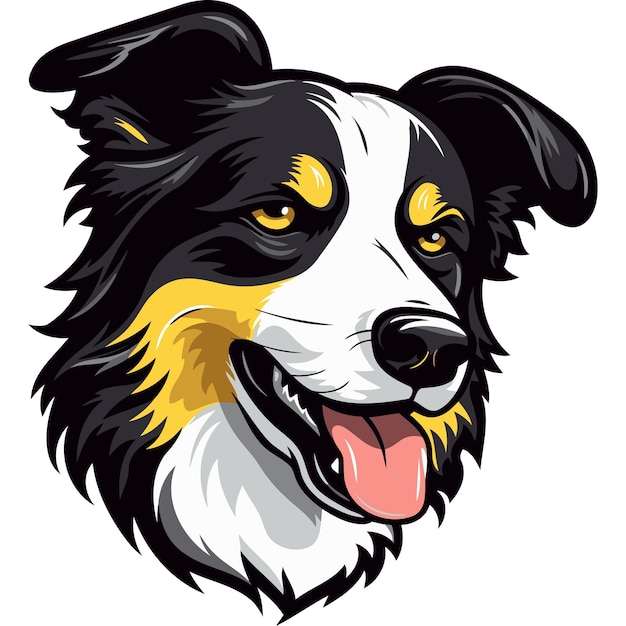 Border Collie Head Illustration