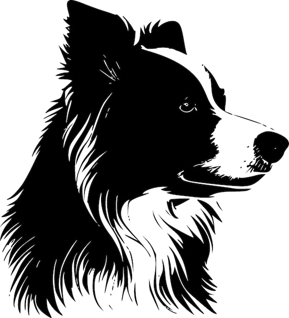 Border Collie Minimalist and Flat Logo Vector illustration