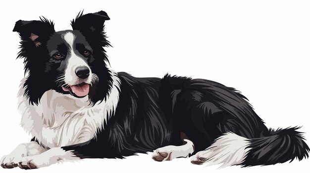 Vector border collie vector isolated on white background