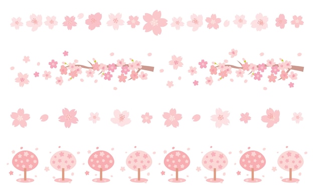 Vector border frame of cherry blossom vector illustration