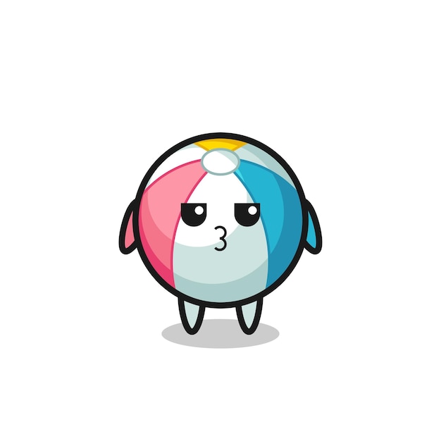 The bored expression of cute beach ball characters