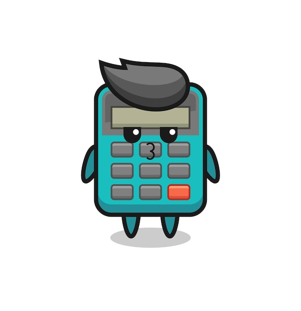 The bored expression of cute calculator characters