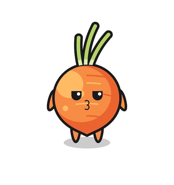 The bored expression of cute carrot characters