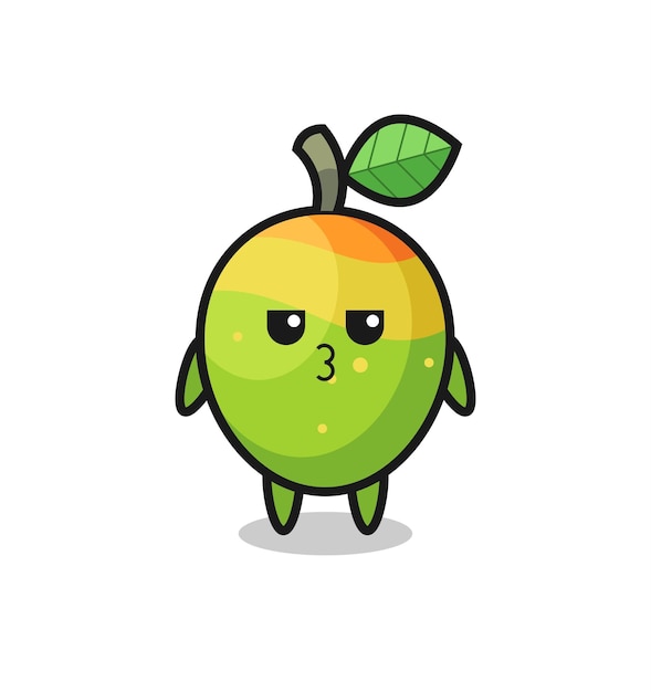 The bored expression of cute mango characters