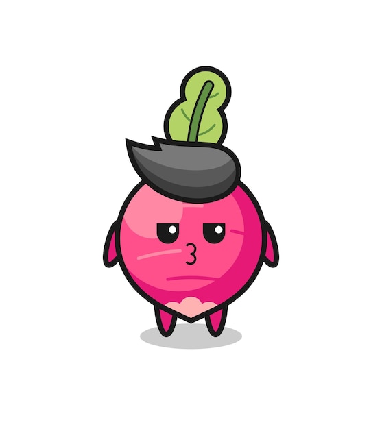 The bored expression of cute radish characters