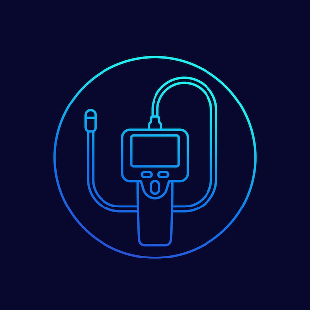 Borescope icon inspection camera line vector