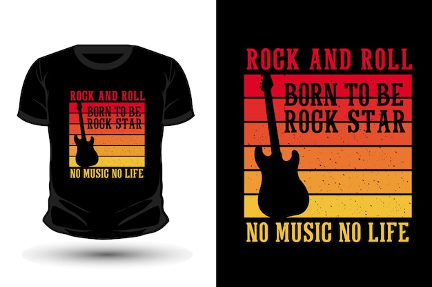 Born to be rock star merchandise silhouette t-shirt design