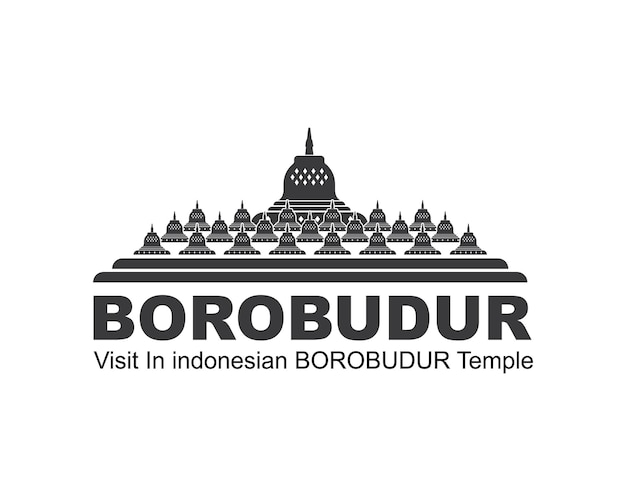 Borobudur is indonesian temple one of the words miracles vector illustration