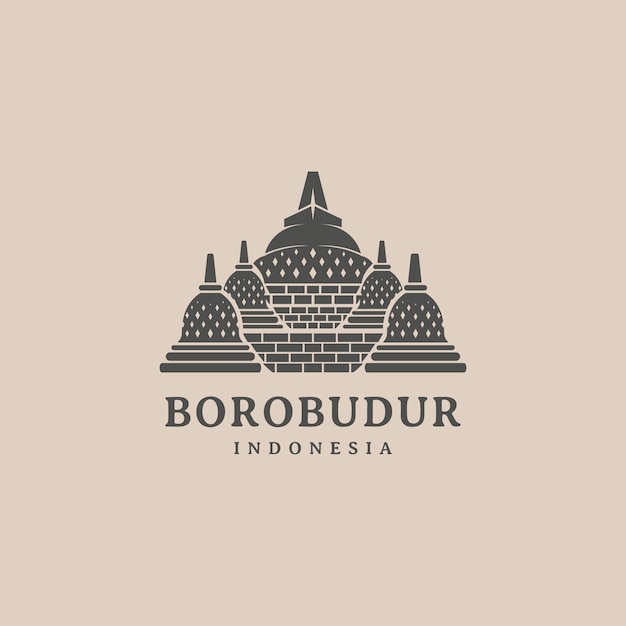 Borobudur logo design heritage stupa in indonesia 2