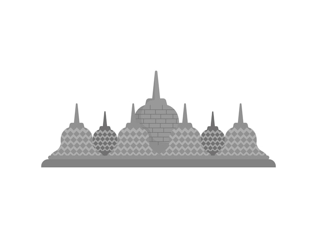 Borobudur Temple Indonesia Landmark Illustration