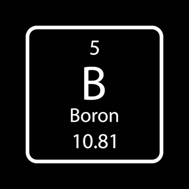 Boron symbol Chemical element of the periodic table Vector illustration