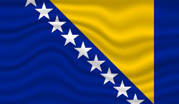 Bosnia and Herzegovina flag 3D waving background