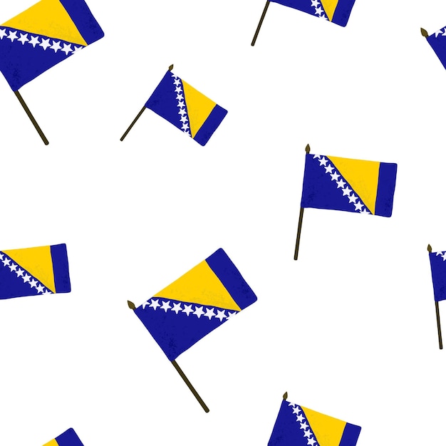 Bosnia and Herzegovina flag seamless pattern. Happy independence day of Bosnia and Herzegovina.