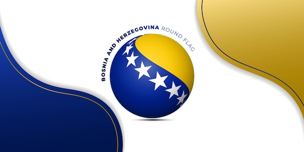 Bosnia and herzegovina round flag on cut out background for Bosnia and herzegovina Independence day