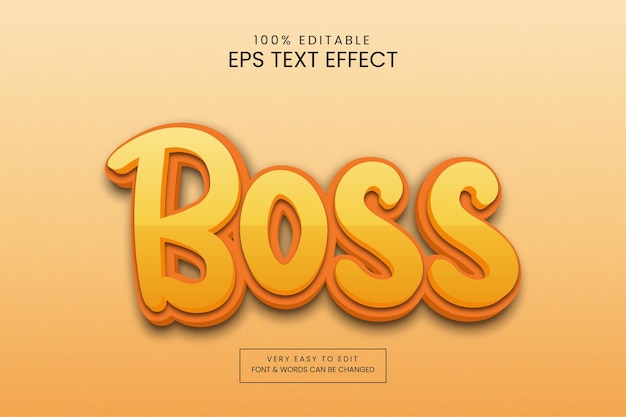 Vector boss 3d text style effect