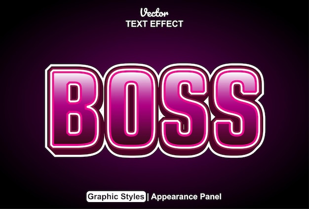 Boss text effect with graphic style and editable