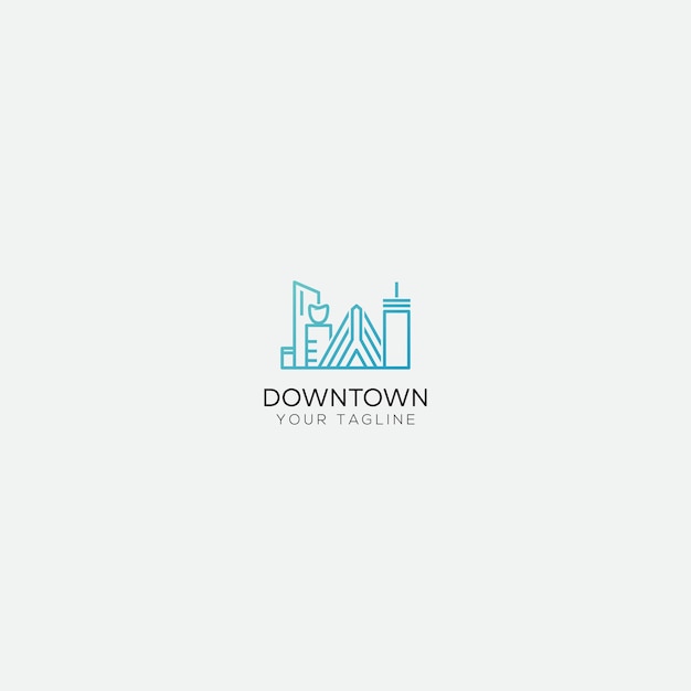 Boston skyline logo line art modern