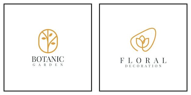 Botanic garden and Floral Decoration logo template design