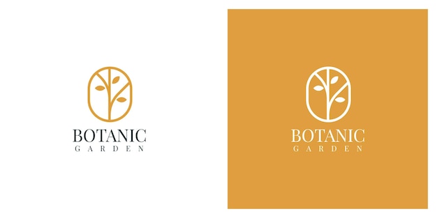 Botanic garden nature logo illustration template design