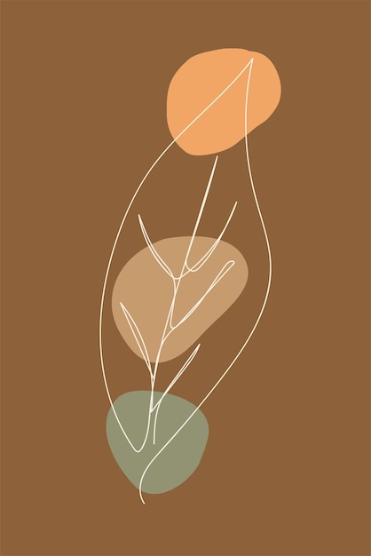 Botanic leaf Line art vector design for print