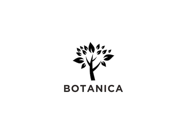 botanica logo design vector illustration