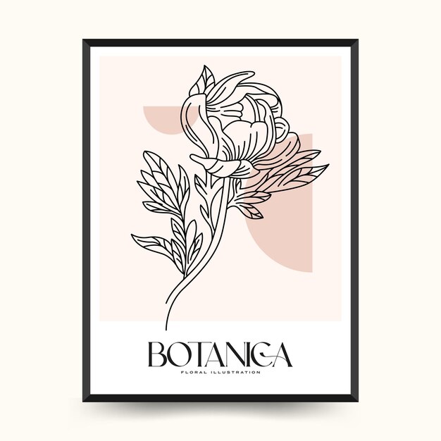 Botanical abstract wall arts. Floral vector poster collection.