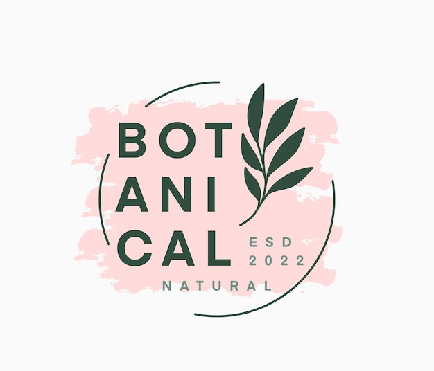 Vector botanical business logo template natural aesthetic design