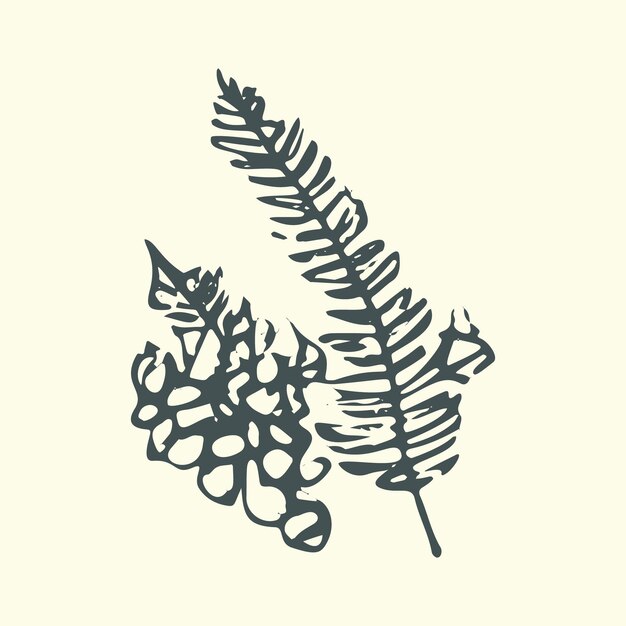 Vector botanical fern leaves illustration