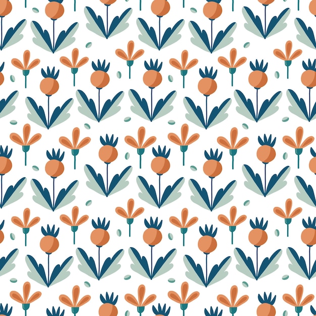 Botanical floral folk seamless pattern wallpaper