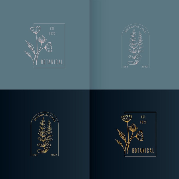 Vector botanical floral logo design