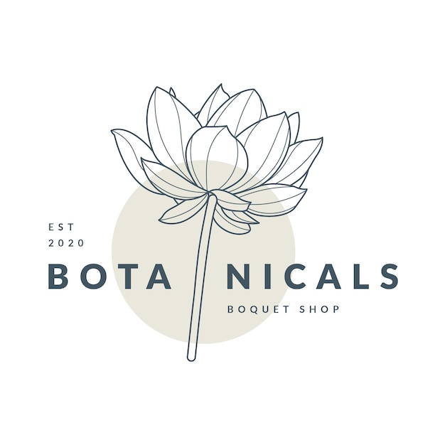 Botanical floral logo template