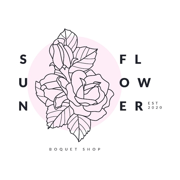 Botanical floral logo template