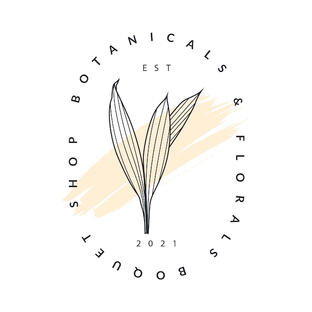 Botanical floral logo template