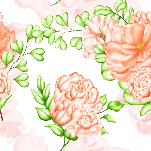 Botanical floral watercolor seamless pattern