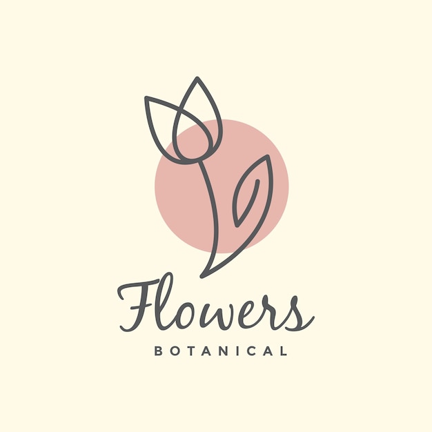 Botanical flower luxury organic decoration boutique logo abstract minimal vector design