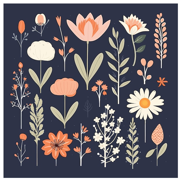 botanical flower pattern art illustration