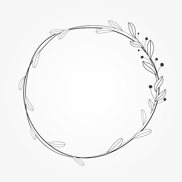 Botanical frame circle floral illustration isolated design