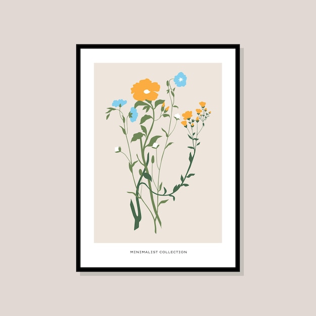 Vector botanical illustration print poster for your wall art collection