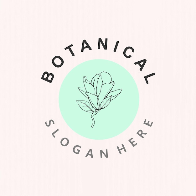 Botanical logo design in line art style